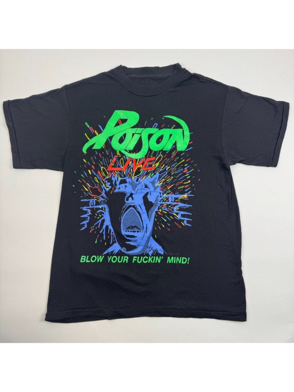 Vintage 1988 Poison Single Stitch Blow Your Mind Tour Band Tee Men's Size Small